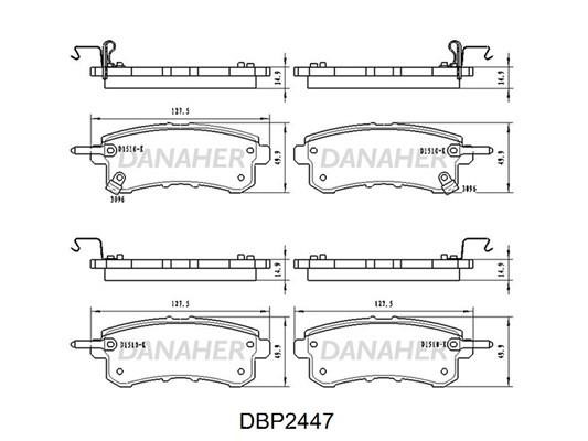 Danaher DBP2447 Rear disc brake pads, set DBP2447: Buy near me at 2407.PL in Poland at an Affordable price!