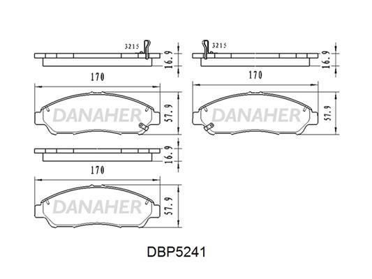 Danaher DBP5241 Гальмівні колодки передні, комплект DBP5241: Приваблива ціна - Купити у Польщі на 2407.PL!
