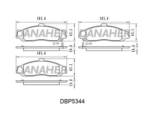Danaher DBP5344 Front disc brake pads, set DBP5344: Buy near me in Poland at 2407.PL - Good price!