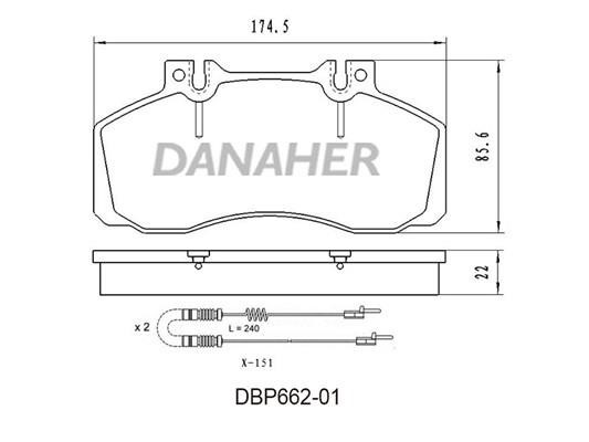 Danaher DBP662-01 Brake Pad Set, disc brake DBP66201: Buy near me in Poland at 2407.PL - Good price!