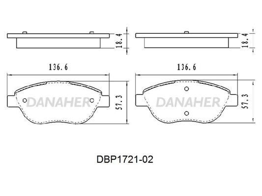 Danaher DBP1721-02 Тормозные колодки дисковые, комплект DBP172102: Отличная цена - Купить в Польше на 2407.PL!