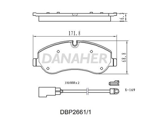 Danaher DBP2661/1 Brake Pad Set, disc brake DBP26611: Buy near me in Poland at 2407.PL - Good price!
