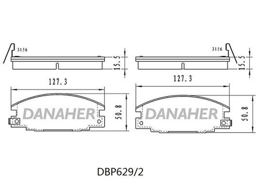 Danaher DBP629/2 Brake Pad Set, disc brake DBP6292: Buy near me in Poland at 2407.PL - Good price!