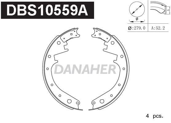 Danaher DBS10559A Колодки тормозные барабанные, комплект DBS10559A: Отличная цена - Купить в Польше на 2407.PL!