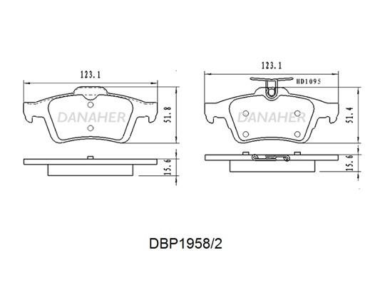 Danaher DBP1958/2 Brake Pad Set, disc brake DBP19582: Buy near me in Poland at 2407.PL - Good price!
