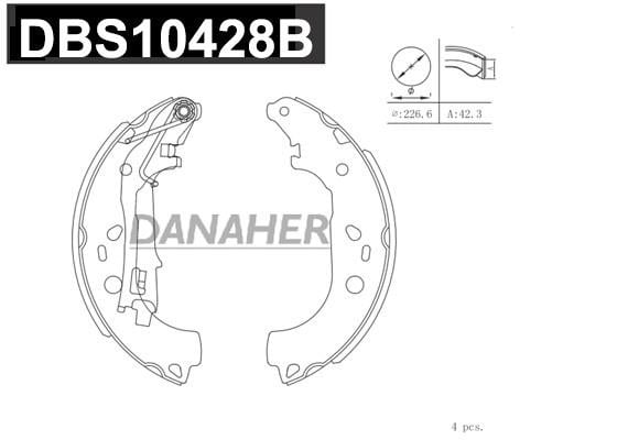 Danaher DBS10428B Колодки тормозные барабанные, комплект DBS10428B: Отличная цена - Купить в Польше на 2407.PL!