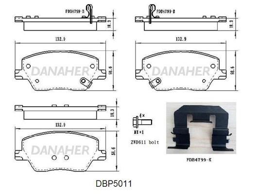 Danaher DBP5011 Гальмівні колодки, комплект DBP5011: Приваблива ціна - Купити у Польщі на 2407.PL!