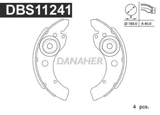 Danaher DBS11241 Brake shoe set DBS11241: Buy near me in Poland at 2407.PL - Good price!