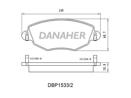 Danaher DBP1533/2 Тормозные колодки дисковые, комплект DBP15332: Отличная цена - Купить в Польше на 2407.PL!