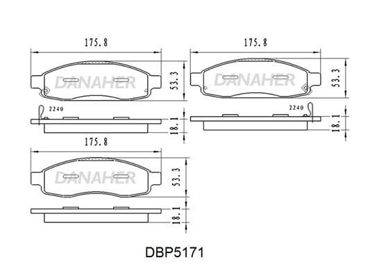 Danaher DBP5171 Klocki hamulcowe przód, komplet DBP5171: Dobra cena w Polsce na 2407.PL - Kup Teraz!