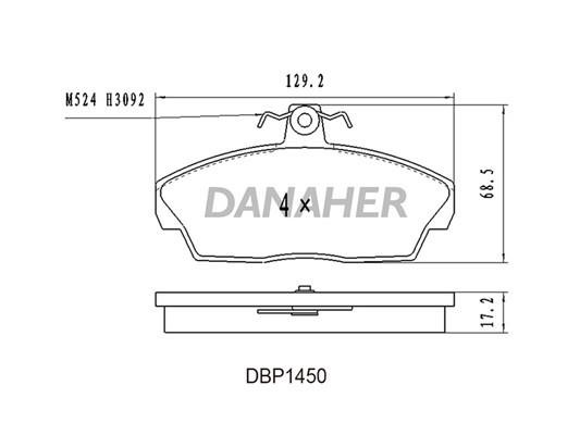 Danaher DBP1450 Brake Pad Set, disc brake DBP1450: Buy near me in Poland at 2407.PL - Good price!