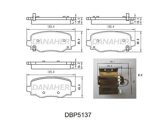Danaher DBP5137 Гальмівні колодки передні, комплект DBP5137: Приваблива ціна - Купити у Польщі на 2407.PL!