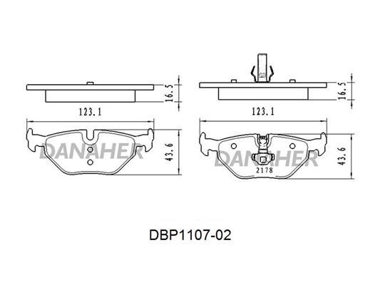 Danaher DBP1107-02 Klocki hamulcowe, zestaw DBP110702: Dobra cena w Polsce na 2407.PL - Kup Teraz!