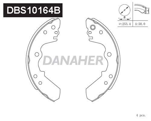 Danaher DBS10164B Колодки тормозные барабанные, комплект DBS10164B: Отличная цена - Купить в Польше на 2407.PL!