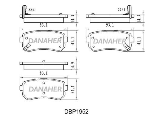 Danaher DBP1952 Brake Pad Set, disc brake DBP1952: Buy near me in Poland at 2407.PL - Good price!