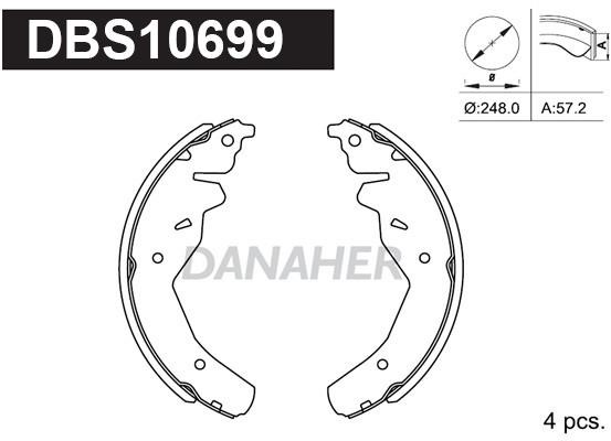 Danaher DBS10699 Brake shoe set DBS10699: Buy near me in Poland at 2407.PL - Good price!