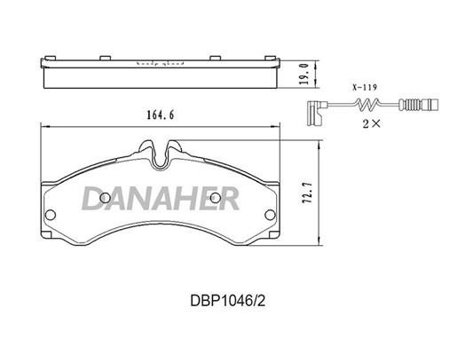 Danaher DBP1046/2 Гальмівні колодки, комплект DBP10462: Приваблива ціна - Купити у Польщі на 2407.PL!
