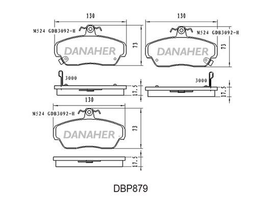 Danaher DBP879 Тормозные колодки дисковые, комплект DBP879: Отличная цена - Купить в Польше на 2407.PL!