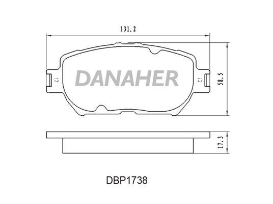 Danaher DBP1738 Brake Pad Set, disc brake DBP1738: Buy near me in Poland at 2407.PL - Good price!