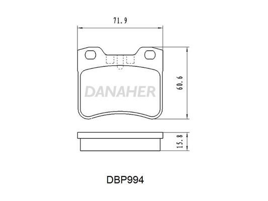 Danaher DBP994 Brake Pad Set, disc brake DBP994: Buy near me in Poland at 2407.PL - Good price!