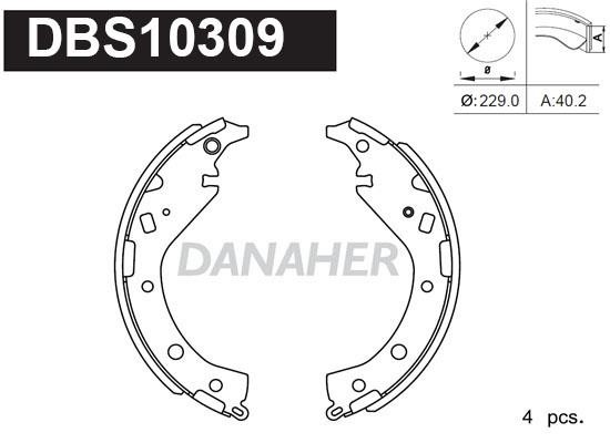 Danaher DBS10309 Колодки гальмівні барабанні, комплект DBS10309: Приваблива ціна - Купити у Польщі на 2407.PL!