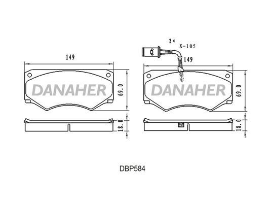 Danaher DBP584 Brake Pad Set, disc brake DBP584: Buy near me in Poland at 2407.PL - Good price!