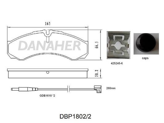 Danaher DBP1802/2 Klocki hamulcowe, zestaw DBP18022: Dobra cena w Polsce na 2407.PL - Kup Teraz!