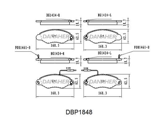 Danaher DBP1848 Brake Pad Set, disc brake DBP1848: Buy near me in Poland at 2407.PL - Good price!