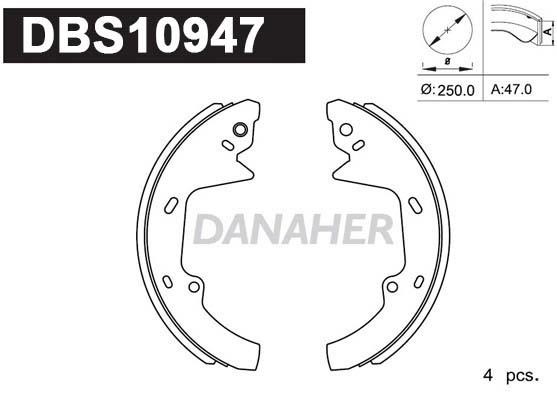 Danaher DBS10947 Brake shoe set DBS10947: Buy near me in Poland at 2407.PL - Good price!