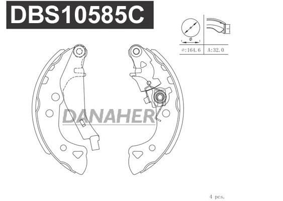 Danaher DBS10585C Колодки тормозные барабанные, комплект DBS10585C: Отличная цена - Купить в Польше на 2407.PL!