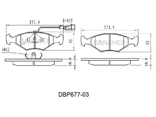 Danaher DBP677-03 Brake Pad Set, disc brake DBP67703: Buy near me in Poland at 2407.PL - Good price!