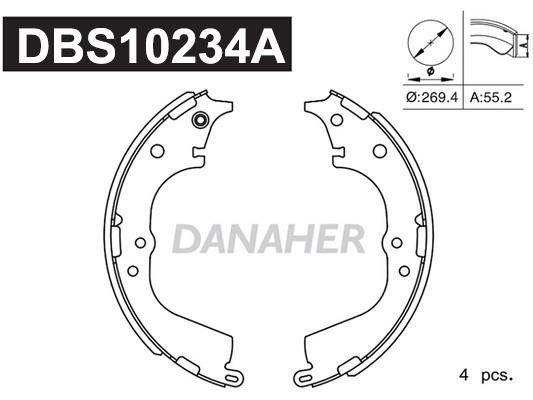 Danaher DBS10234A Колодки тормозные барабанные, комплект DBS10234A: Отличная цена - Купить в Польше на 2407.PL!