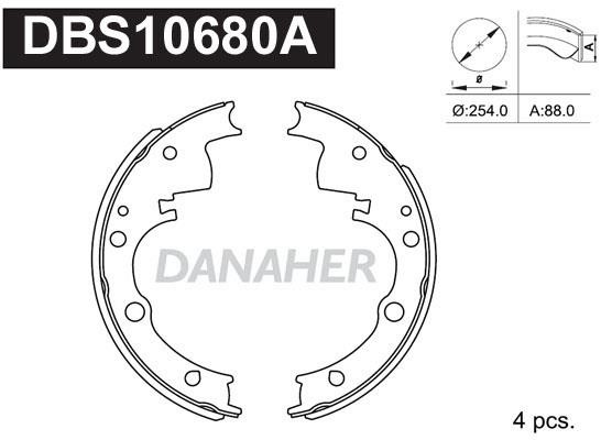 Danaher DBS10680A Колодки гальмівні барабанні, комплект DBS10680A: Приваблива ціна - Купити у Польщі на 2407.PL!