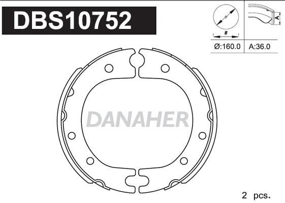 Danaher DBS10752 Колодки гальмівні стояночного гальма DBS10752: Приваблива ціна - Купити у Польщі на 2407.PL!