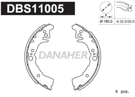 Danaher DBS11005 Колодки гальмівні барабанні, комплект DBS11005: Приваблива ціна - Купити у Польщі на 2407.PL!