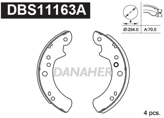 Danaher DBS11163A Brake shoe set DBS11163A: Buy near me in Poland at 2407.PL - Good price!
