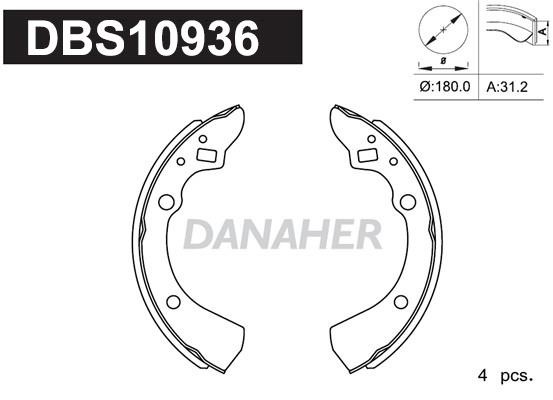 Danaher DBS10936 Brake shoe set DBS10936: Buy near me in Poland at 2407.PL - Good price!