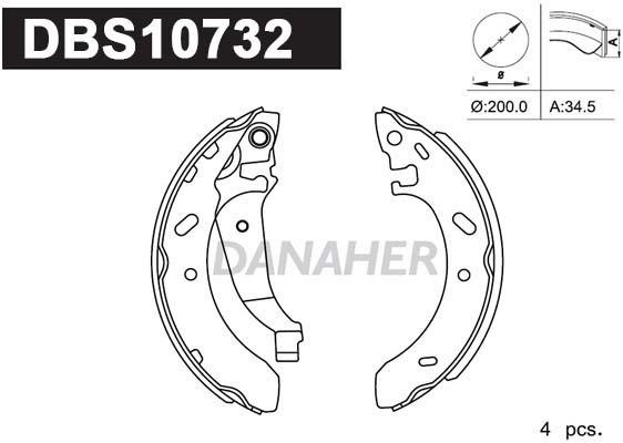 Danaher DBS10732 Колодки тормозные барабанные, комплект DBS10732: Отличная цена - Купить в Польше на 2407.PL!