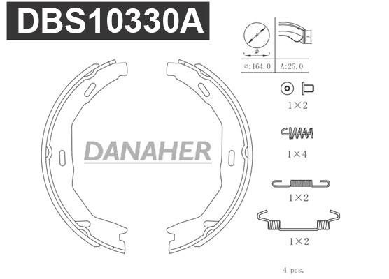 Danaher DBS10330A Parking brake shoes DBS10330A: Buy near me in Poland at 2407.PL - Good price!