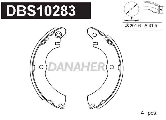 Danaher DBS10283 Brake shoe set DBS10283: Buy near me in Poland at 2407.PL - Good price!