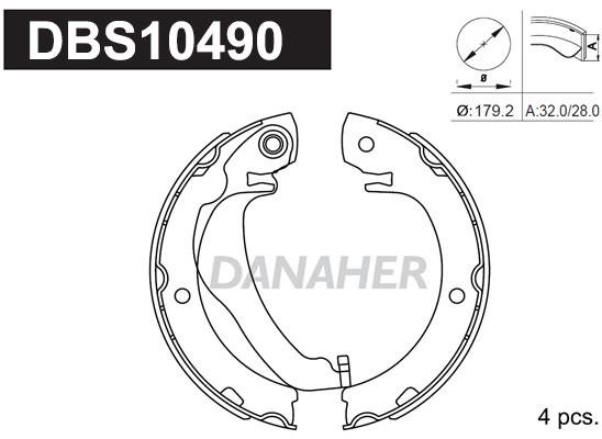Danaher DBS10490 Parking brake shoes DBS10490: Buy near me in Poland at 2407.PL - Good price!