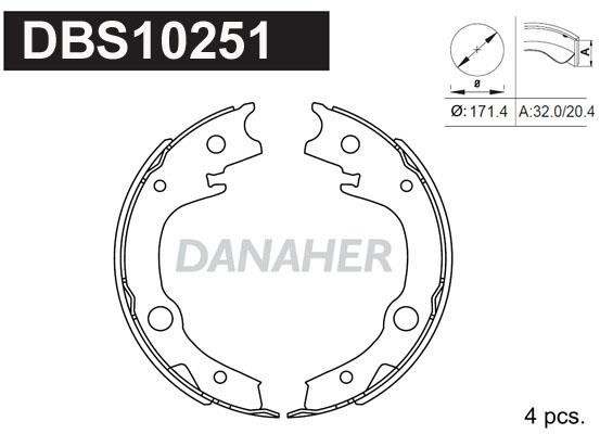 Danaher DBS10251 Parking brake shoes DBS10251: Buy near me in Poland at 2407.PL - Good price!