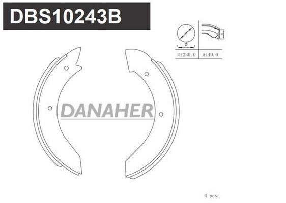 Danaher DBS10243B Колодки гальмівні барабанні, комплект DBS10243B: Приваблива ціна - Купити у Польщі на 2407.PL!