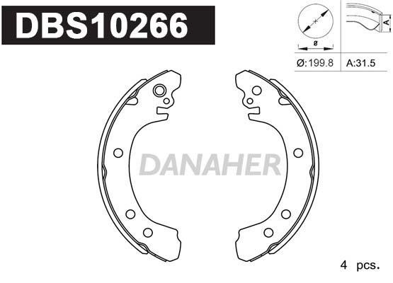 Danaher DBS10266 Brake shoe set DBS10266: Buy near me in Poland at 2407.PL - Good price!