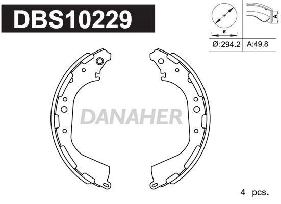 Danaher DBS10229 Колодки тормозные барабанные, комплект DBS10229: Отличная цена - Купить в Польше на 2407.PL!