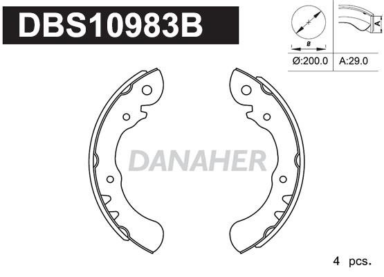 Danaher DBS10983B Колодки гальмівні барабанні, комплект DBS10983B: Приваблива ціна - Купити у Польщі на 2407.PL!
