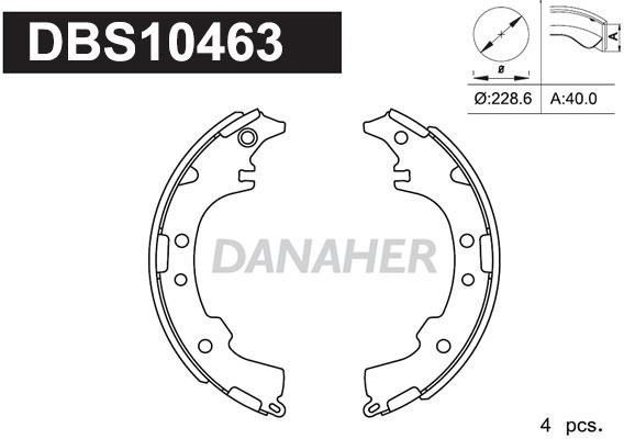 Danaher DBS10463 Колодки гальмівні барабанні, комплект DBS10463: Приваблива ціна - Купити у Польщі на 2407.PL!