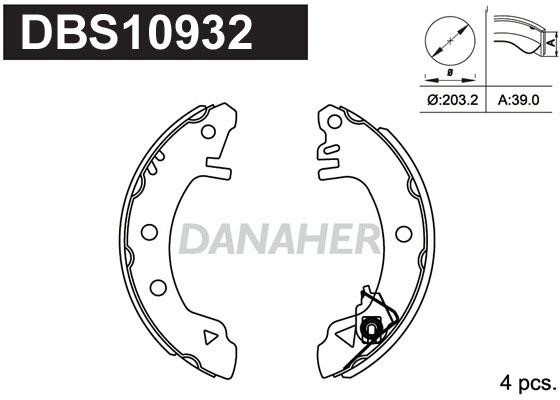 Danaher DBS10932 Колодки тормозные барабанные, комплект DBS10932: Отличная цена - Купить в Польше на 2407.PL!