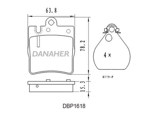 Danaher DBP1618 Brake Pad Set, disc brake DBP1618: Buy near me in Poland at 2407.PL - Good price!