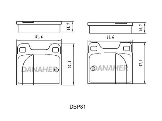 Danaher DBP81 Тормозные колодки дисковые, комплект DBP81: Отличная цена - Купить в Польше на 2407.PL!